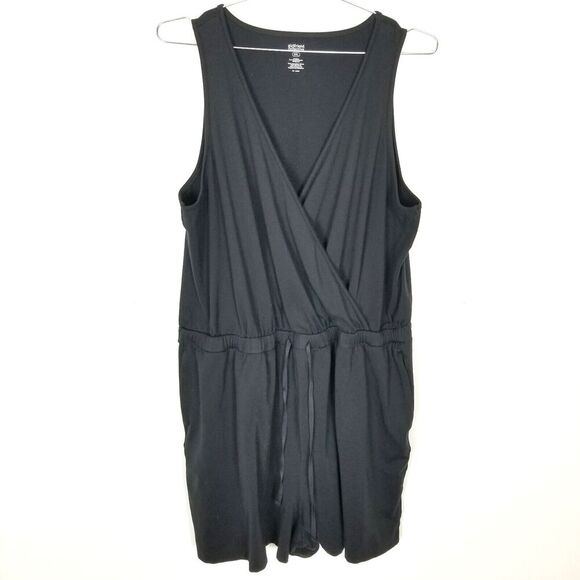 Girlfriend Collective Women Plus Wrap-Effect Playsuit Romper Sz 3XL Black - Picture 1 of 7